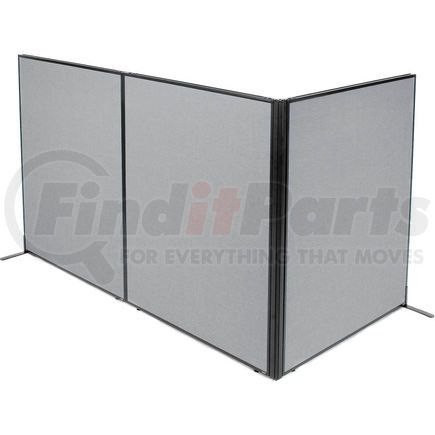 695053GY by GLOBAL INDUSTRIAL - Interion&#174; Freestanding 3-Panel Corner Room Divider, 48-1/4"W x 60"H Panels, Gray