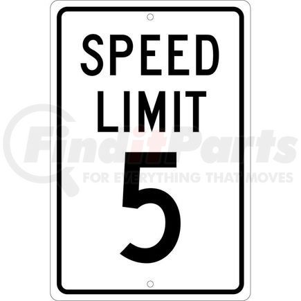 TM17H by NATIONAL MARKER COMPANY - Aluminum Sign - Speed Limit 5 - .063" Thick, TM17H