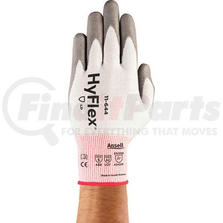 288187 by ANSELL - HyFlex&#174; Cut Protection Gloves, Ansell 11-644, Gray PU Palm Coat, Size 10, 1 Pair