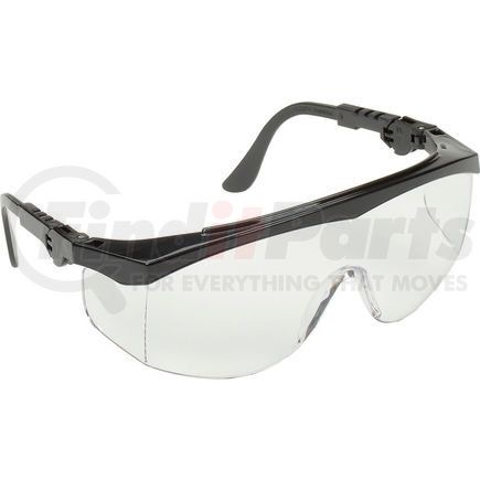 TK110 by MCR SAFETY - MCR Safety TK110 Crews Tomahawk Wraparound Glasses, Clear Lens, Black Frame