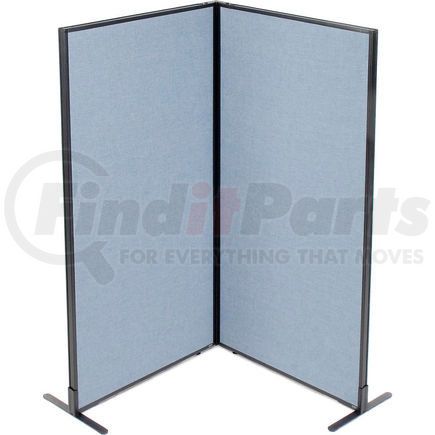 695029BL by GLOBAL INDUSTRIAL - Interion&#174; Freestanding 2-Panel Corner Room Divider, 36-1/4"W x 72"H Panels, Blue