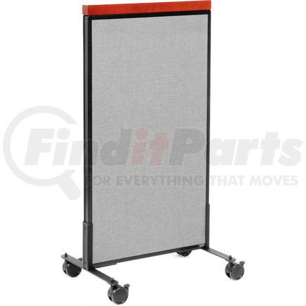 694964MGY by GLOBAL INDUSTRIAL - Interion&#174; Mobile Deluxe Office Partition Panel, 24-1/4"W x 46-1/2"H, Gray