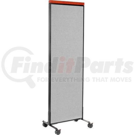 694966MGY by GLOBAL INDUSTRIAL - Interion&#174; Mobile Deluxe Office Partition Panel, 24-1/4"W x 76-1/2"H, Gray