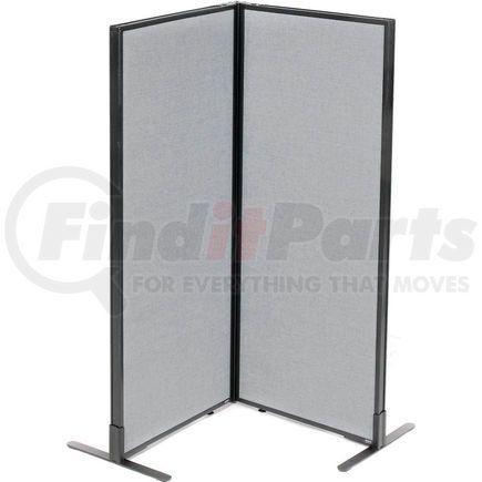 695062GY by GLOBAL INDUSTRIAL - Interion&#174; Freestanding 2-Panel Corner Room Divider, 24-1/4"W x 60"H Panels, Gray