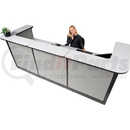 249010NGG by GLOBAL INDUSTRIAL - Interion&#174; U-Shaped Reception Station w/Raceway 124"W x 44"D x 46"H Gray Counter Gray Panel