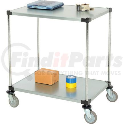 188883 by GLOBAL INDUSTRIAL - Nexel&#174; Adjustable Solid Galvanized Shelf Cart 36x24 2 Shelves 800 Lb. Cap