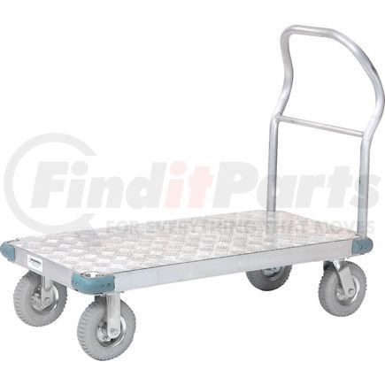 241594 by GLOBAL INDUSTRIAL - Global Industrial&#153; Aluminum Diamond Deck Platform Truck 56x42 1200 Lb. Cap. 8" Pneu. Casters