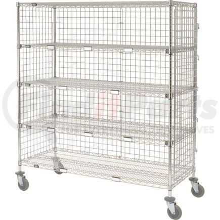 800381 by GLOBAL INDUSTRIAL - Nexel&#174; Enclosed Wire Exchange Truck 5 Wire Shelves 800 Lb. Cap