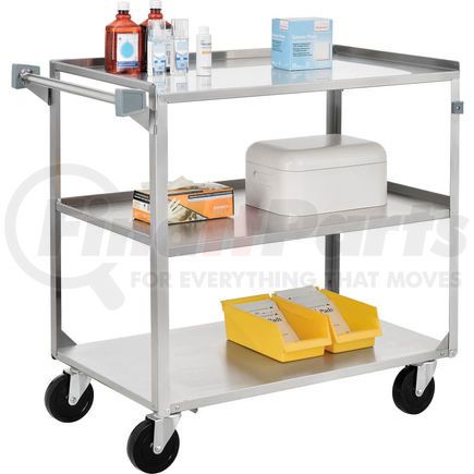 800275 by GLOBAL INDUSTRIAL - Global Industrial&#8482; Stainless Steel Utility Cart 30-3/4 x 18-3/8 x 33 300 Lb Cap
