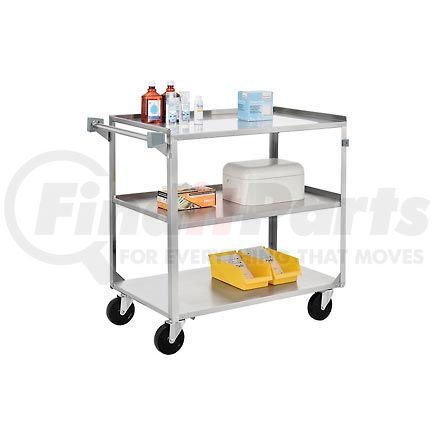 800277 by GLOBAL INDUSTRIAL - Global Industrial&#8482; Stainless Steel Utility Cart 39-1/4 x 22-3/8 x 37-1/4 500 Lb Cap