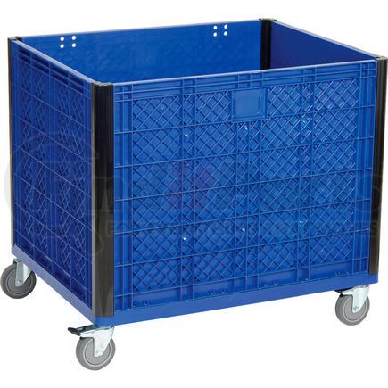 239452C by GLOBAL INDUSTRIAL - Global Industrial&#153; Easy Assembly Solid Wall Bulk Container - Casters 39-1/4 x 31-1/2 x 29 Blue