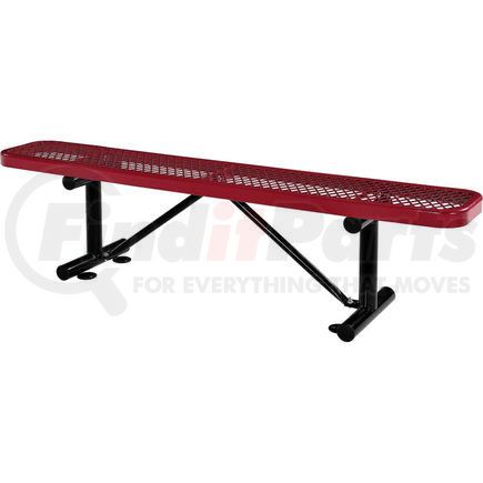 277156RD by GLOBAL INDUSTRIAL - Global Industrial&#8482; 6 ft. Outdoor Steel Flat Bench - Expanded Metal - Red