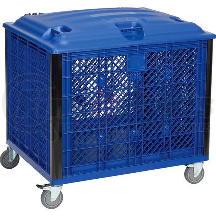603087P by GLOBAL INDUSTRIAL - Global Industrial&#153; Easy Assembly Vented Wall Bulk Container Lid & Casters 39-1/4x31-1/2x29 Blue