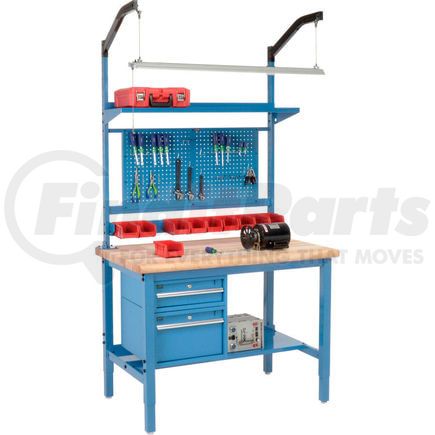 319298BL by GLOBAL INDUSTRIAL - Global Industrial&#153; 48"W x 30"D Production Workbench - Maple Safety Edge Complete Bench - Blue
