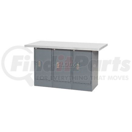 239164 by GLOBAL INDUSTRIAL - Global Industrial&#153; 60"W x 30"D Plastic Top 3 Cabinet Workbench