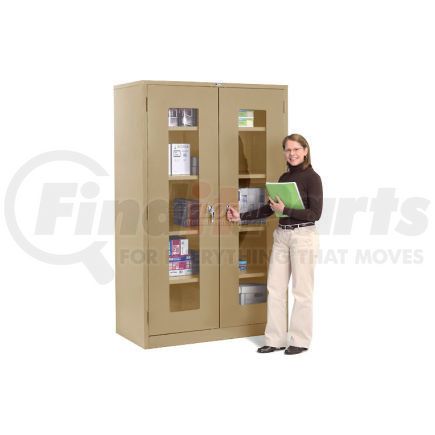 237668TN by GLOBAL INDUSTRIAL - Global Industrial&#8482; Clear View Storage Cabinet Assembled 48x24x78 - Tan