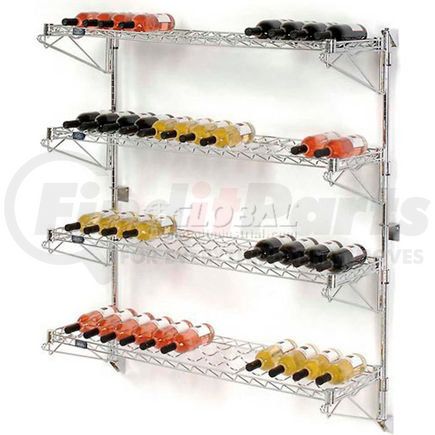 797156 by GLOBAL INDUSTRIAL - Wine Bottle Rack - Wall Mount 52 Bottle 48" x 14" x 54"