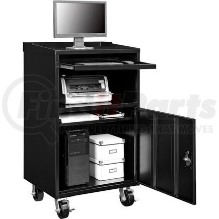 694561BKA by GLOBAL INDUSTRIAL - Global Industrial&#8482; Mobile Computer Cabinet, 27"W x 24"D x 49-1/2"H, Black, Assembled