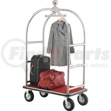 985119SL by GLOBAL INDUSTRIAL - Global Industrial&#153; Bellman Cart With Curved Uprights, 8" Casters, Silver Stainless Steel