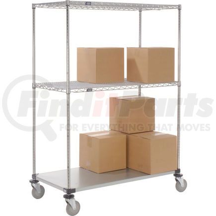 251282 by GLOBAL INDUSTRIAL - Nexel® Open Sided Wire Exchange Truck 2 Wire, 1 Galvanized Shelf 800 Lb Cap