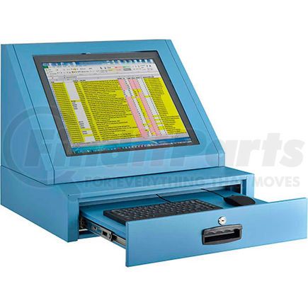 273114BL by GLOBAL INDUSTRIAL - Global Industrial&#8482; LCD Console Counter Top Security Computer Cabinet, Blue
