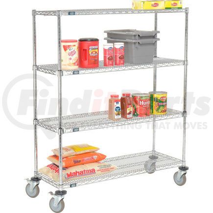 580551AB by GLOBAL INDUSTRIAL - Nexel&#174; E-Z Adjust Wire Shelf Truck 48x18x60 1200 Pound Capacity with Brakes