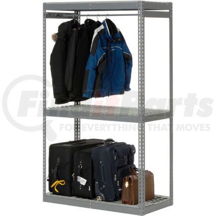 796545 by GLOBAL INDUSTRIAL - Global Industrial&#8482; Boltless Luggage Garment Single Rack - 48"W x 24"D x 84"H