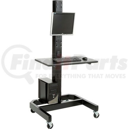 239138BKE by GLOBAL INDUSTRIAL - Global Industrial&#8482; Orbit Mobile Computer Cart with VESA Mount and Power Outlets, Black