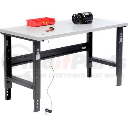 254960BK by GLOBAL INDUSTRIAL - Global Industrial&#153; Adjustable Height C-Channel Leg Workbench, ESD Square Edge, Black, 60" x 30"