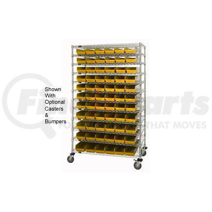 269039YL by GLOBAL INDUSTRIAL - Global Industrial&#153; Chrome Wire Shelving with 66 4"H Plastic Shelf Bins Yellow, 48x24x74