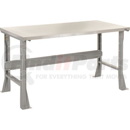 239123 by GLOBAL INDUSTRIAL - Global Industrial&#153; 72x30x34 Fixed Height Workbench Flared Leg-Stainless Steel Square Edge Gray