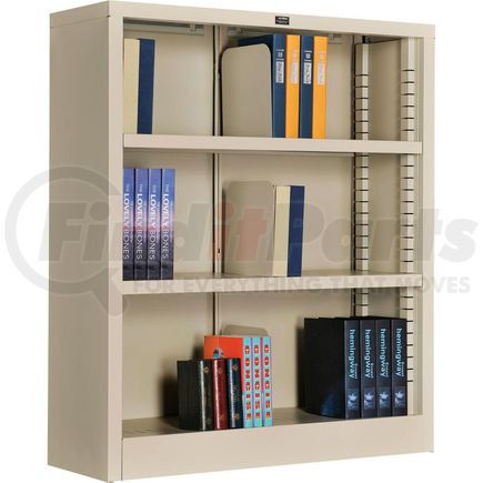 277440PY by GLOBAL INDUSTRIAL - Interion&#174; All Steel Bookcase 36" W x 12" D x 42" H Putty 3 Openings