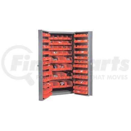 662145RD by GLOBAL INDUSTRIAL - Global Industrial&#153; Bin Cabinet Deep Door - 136 Red Bins, 16-Gauge Unassembled Cabinet 38x24x72