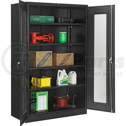 270022BK by GLOBAL INDUSTRIAL - Global Industrial&#153; Storage Cabinet With Expanded Metal Door Unassembled 48"W x 24"D x 78"H BLK