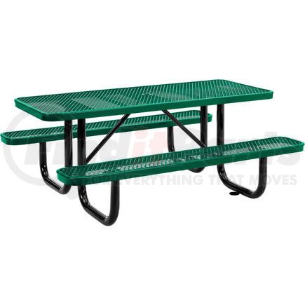 277152GN by GLOBAL INDUSTRIAL - Global Industrial&#153; 6 ft. Rectangular Outdoor Steel Picnic Table, Expanded Metal, Green