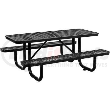 277152BK by GLOBAL INDUSTRIAL - Global Industrial&#153; 6 ft. Rectangular Outdoor Steel Picnic Table, Expanded Metal, Black