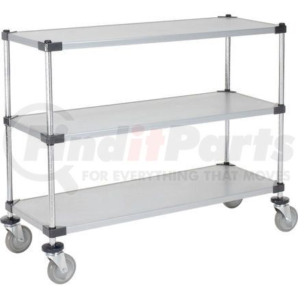 188888 by GLOBAL INDUSTRIAL - Nexel&#174; Adjustable Solid Galvanized Shelf Cart 48x18 3 Shelves 800 Lb. Cap