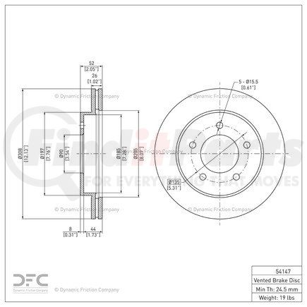 600-54147 by DYNAMIC FRICTION COMPANY - Disc Brake Rotor