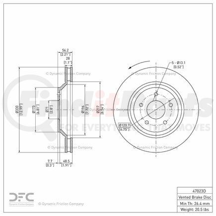 600-47023D by DYNAMIC FRICTION COMPANY - Disc Brake Rotor