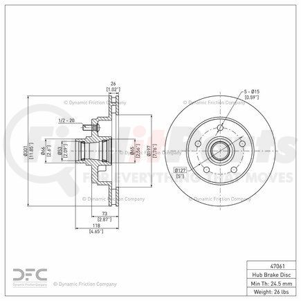 600-47061 by DYNAMIC FRICTION COMPANY - Disc Brake Rotor