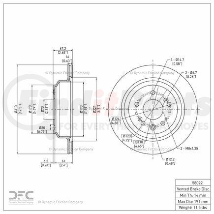600-58022 by DYNAMIC FRICTION COMPANY - Disc Brake Rotor