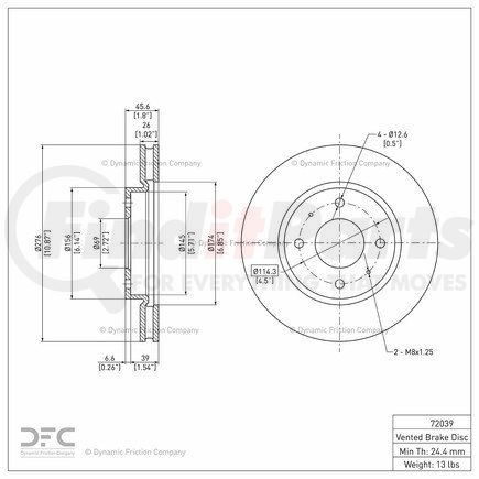 600-72039 by DYNAMIC FRICTION COMPANY - Disc Brake Rotor
