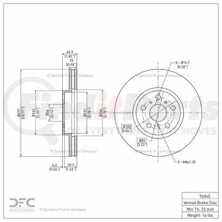 600-76045 by DYNAMIC FRICTION COMPANY - Disc Brake Rotor