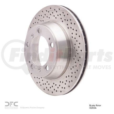 620-02034 by DYNAMIC FRICTION COMPANY - Disc Brake Rotor - Drilled