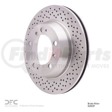 620-02039 by DYNAMIC FRICTION COMPANY - Disc Brake Rotor - Drilled