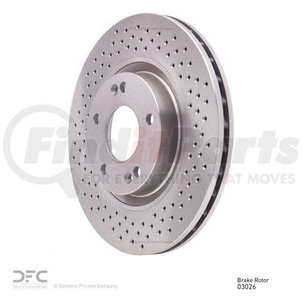620-03026 by DYNAMIC FRICTION COMPANY - Disc Brake Rotor - Drilled