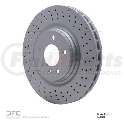 624-52018 by DYNAMIC FRICTION COMPANY - GEOSPEC Coated Rotor - Drilled