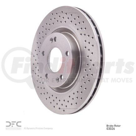 624-03026 by DYNAMIC FRICTION COMPANY - GEOSPEC Coated Rotor - Drilled