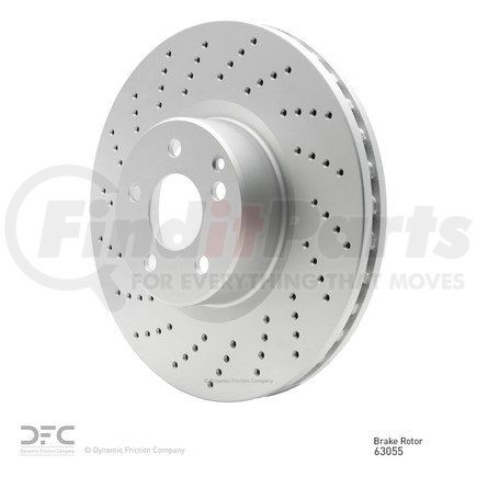 624-63055 by DYNAMIC FRICTION COMPANY - GEOSPEC Coated Rotor - Drilled