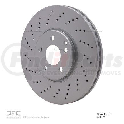 624-63059 by DYNAMIC FRICTION COMPANY - GEOSPEC Coated Rotor - Drilled